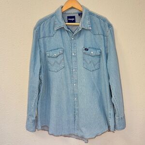 Wrangler Men's Cowboy Cut Western Work Shirt Size XXL